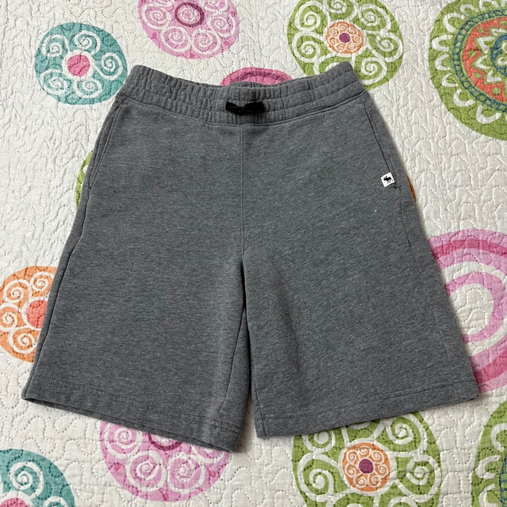 Abercrombie Kids Boys Heather Gray Fleece Sweat Shorts Size 11/12 Drawstring